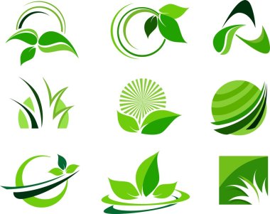 Green Leafs Design Elements