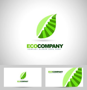 Leaf Logo and stairs concept.