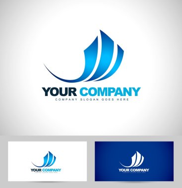 Mavi dalgalı Logo tasarımı