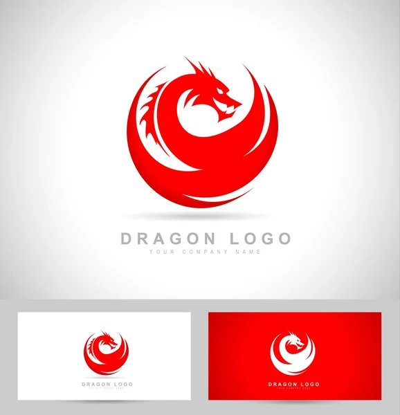 Dragón logo vector — Archivo Imágenes Vectoriales