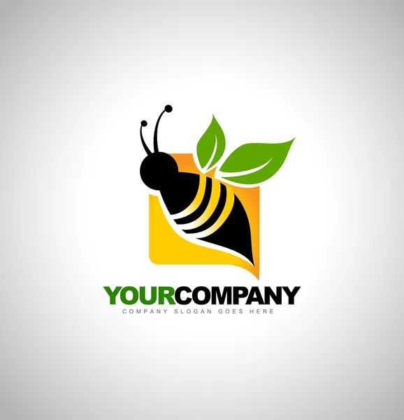 Concepto de diseño de logotipo de abeja — Vector de stock