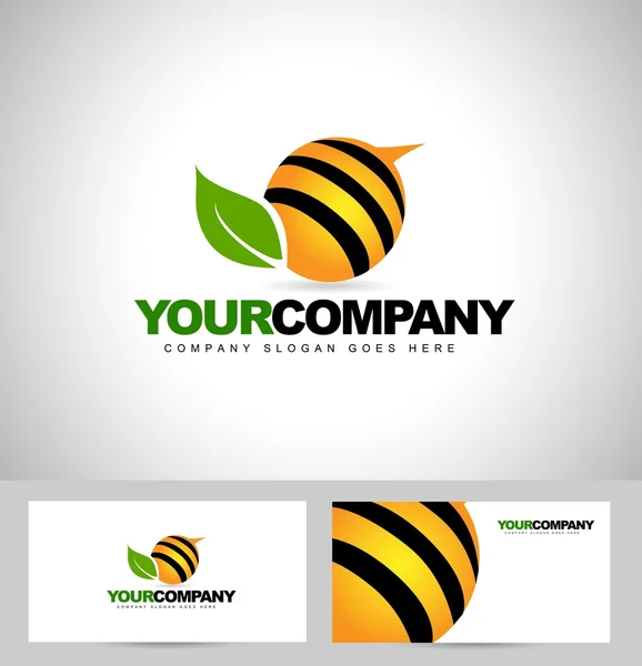Bee Logotypdesign — Stock vektor