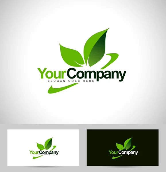 Logo foglia verde — Vettoriale Stock