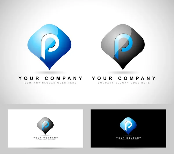 Carta P Logo Vector — Vetor de Stock