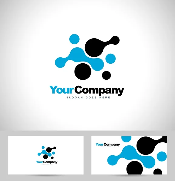 Blauwe stippen Logo — Stockvector