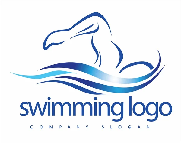 Swimming Logo Design — Stock Vector