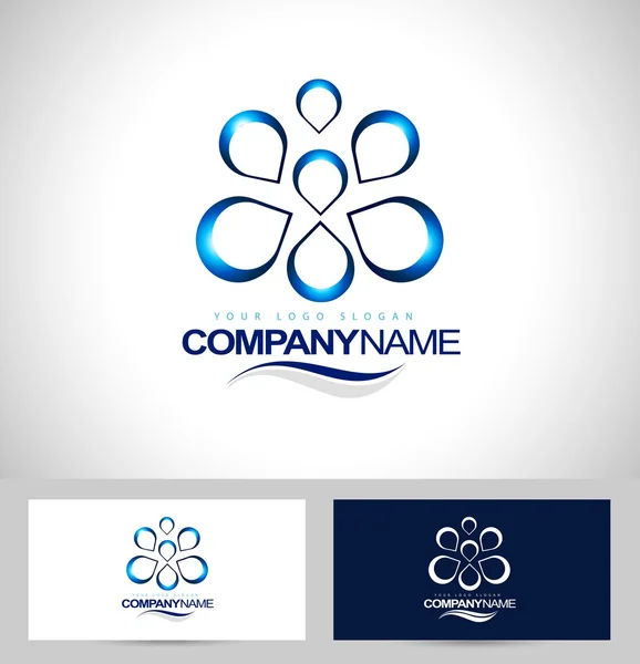 Water Drops Logo — Stock Vector