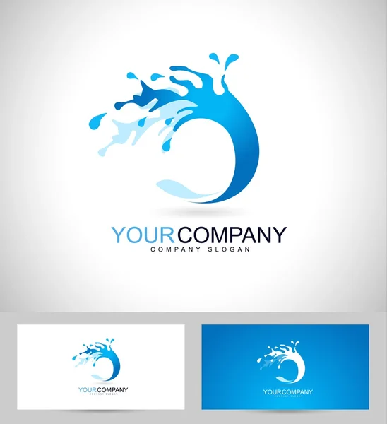 Diseño del logotipo del agua — Vector de stock