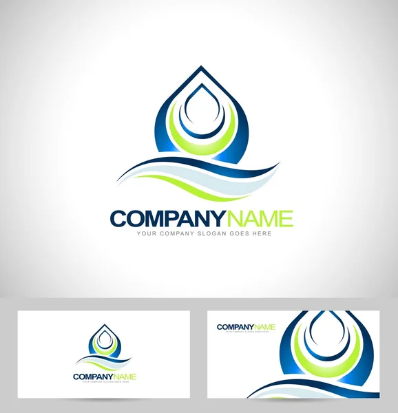 Vatten droppe logotyp — Stock vektor