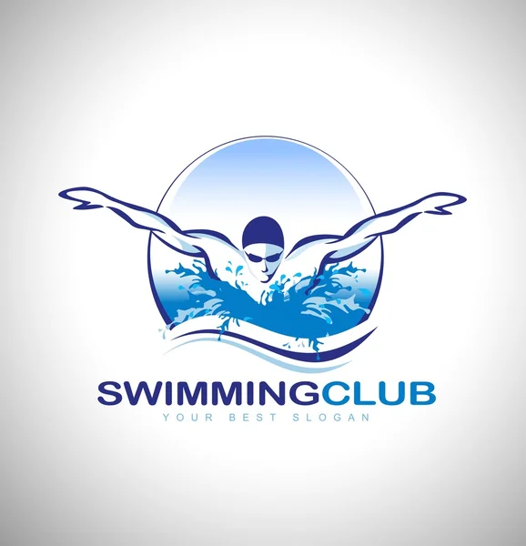 Schwimm-Logo — Stockvektor