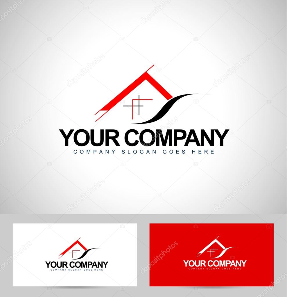House Logo Design. Architecture Concept with business card template.Real Estate icon design.