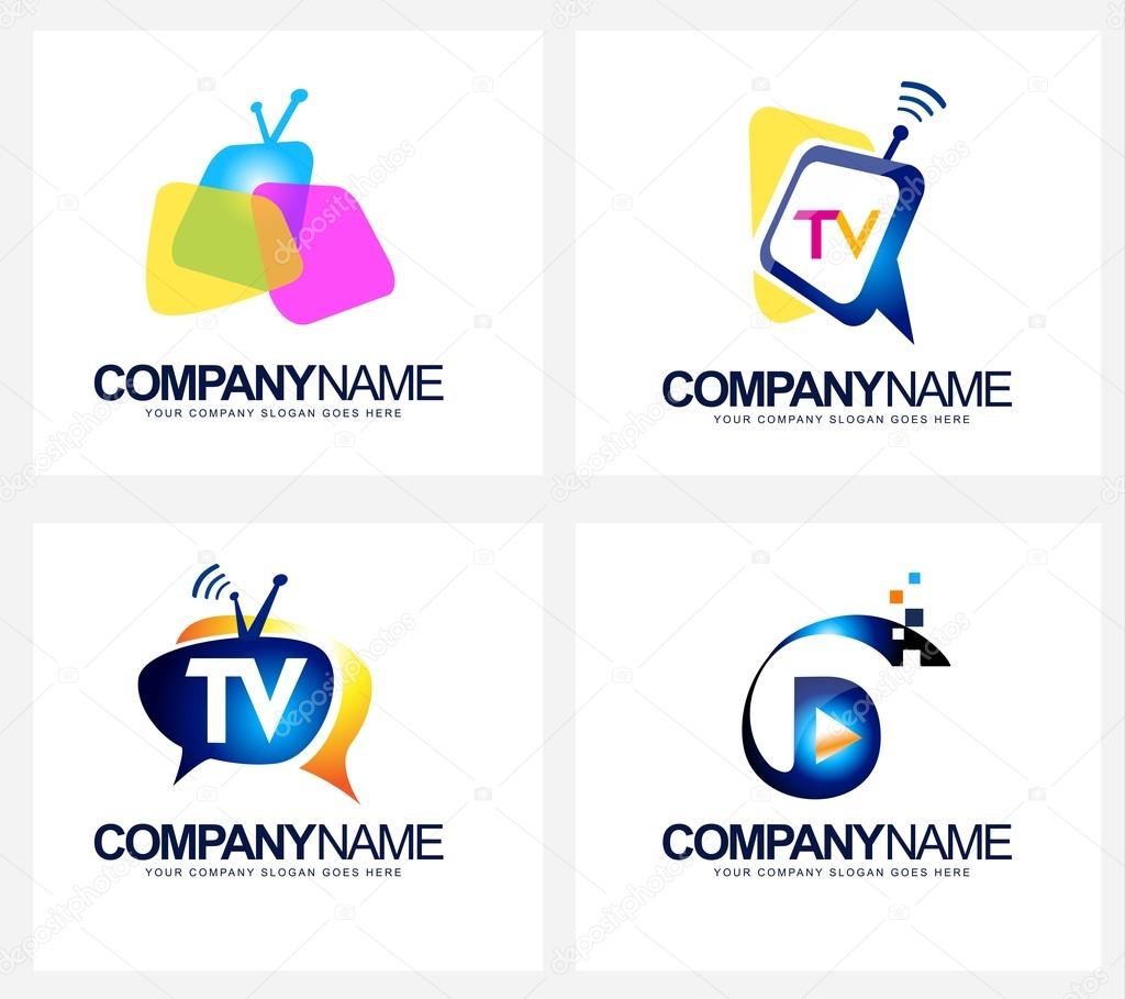 Tv Broadcast Logo. Creative vector icon design for television