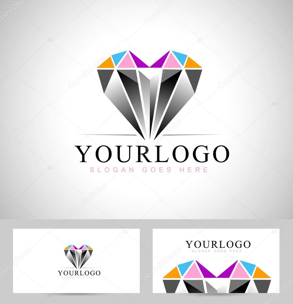Diamond Logo Design. Vector design logo with diamond shape stone.