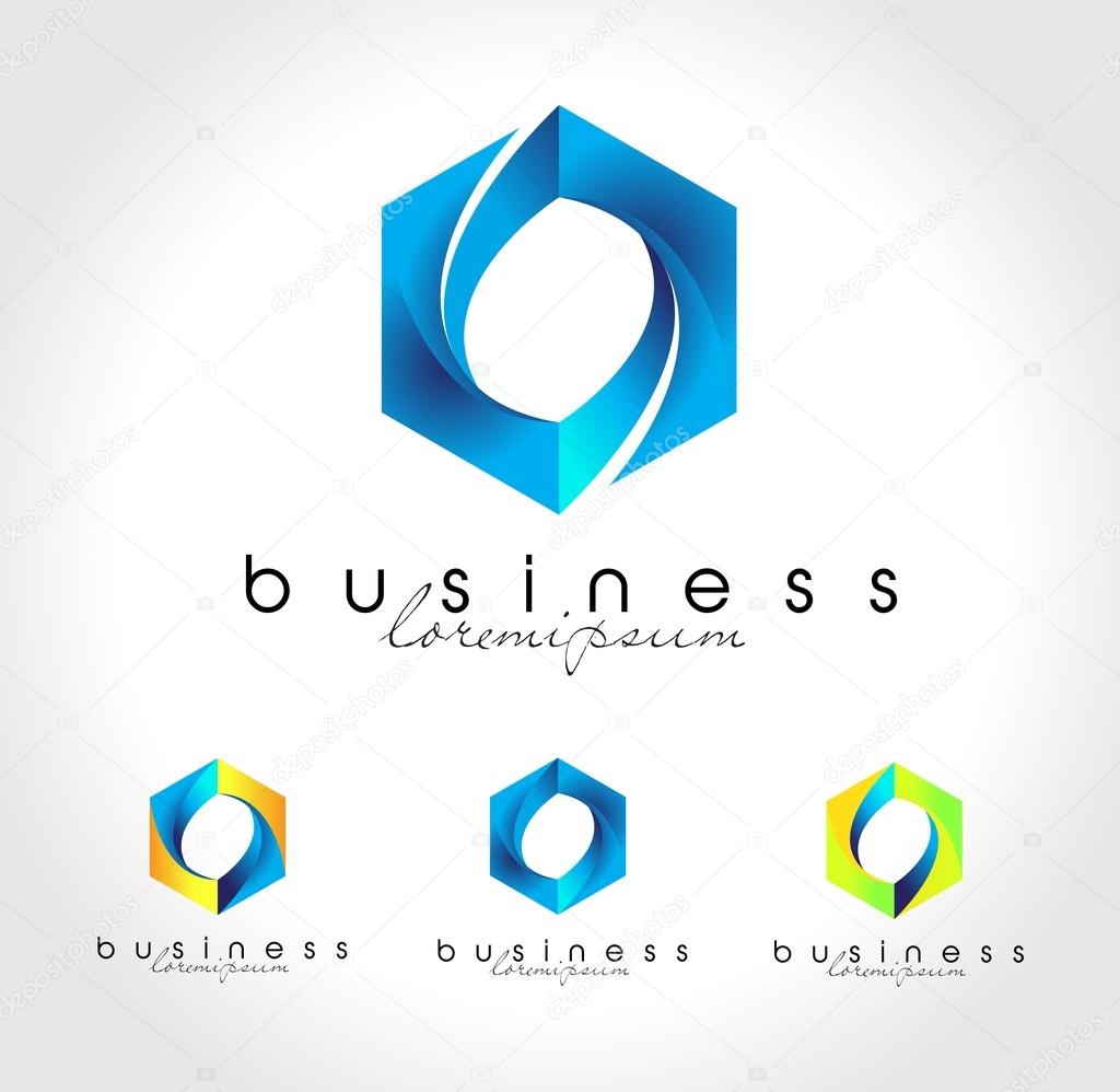 Blue business logo vector. Creative corporate logo template.