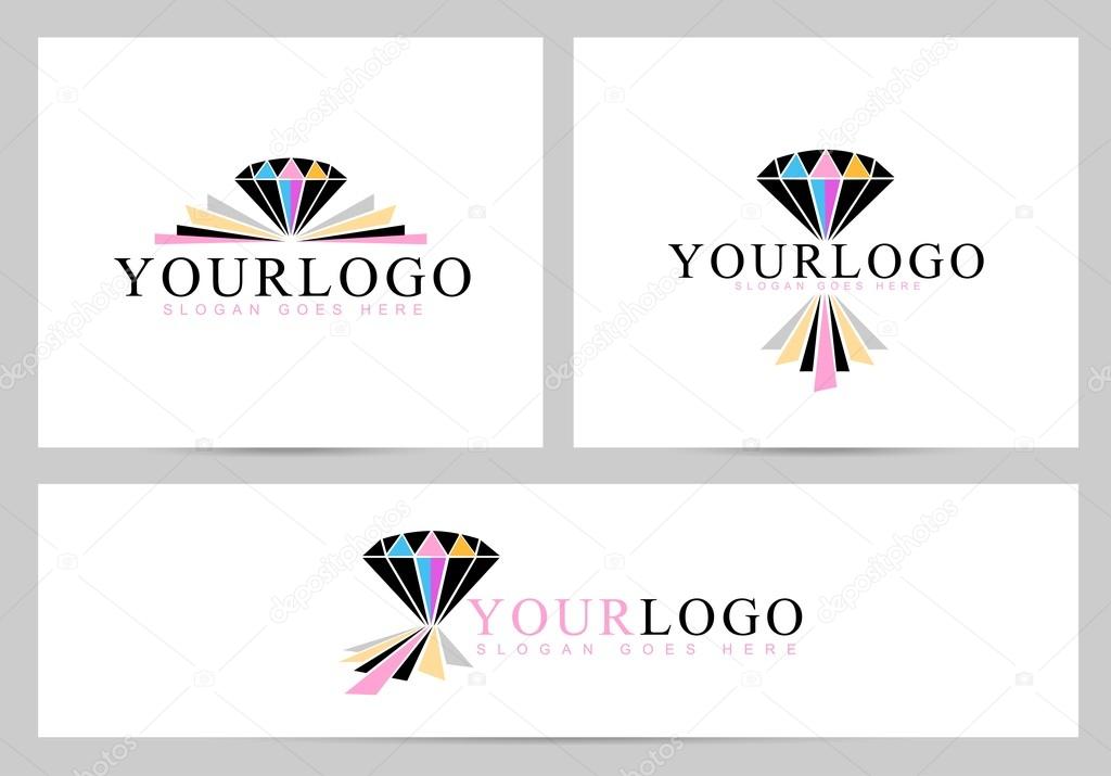 Diamond Logo Vector. Creative ring logo design with diamond stone on top