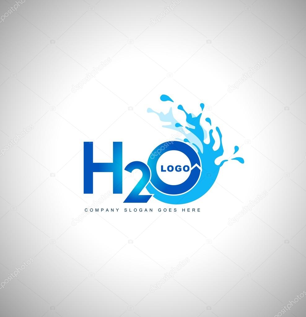 Water logo vector.Creative blue water splash with drops