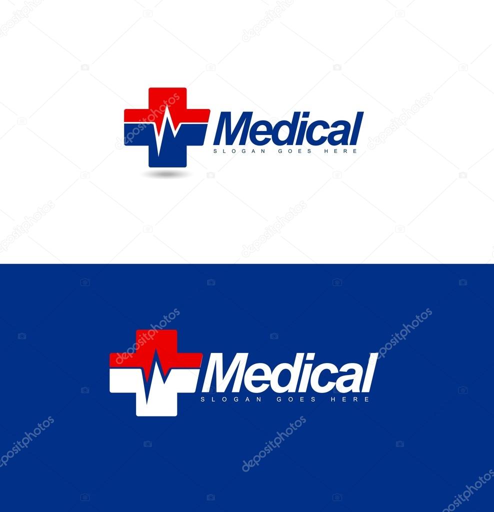 Medical Design Concept. Hospital Vector Icon with business card template