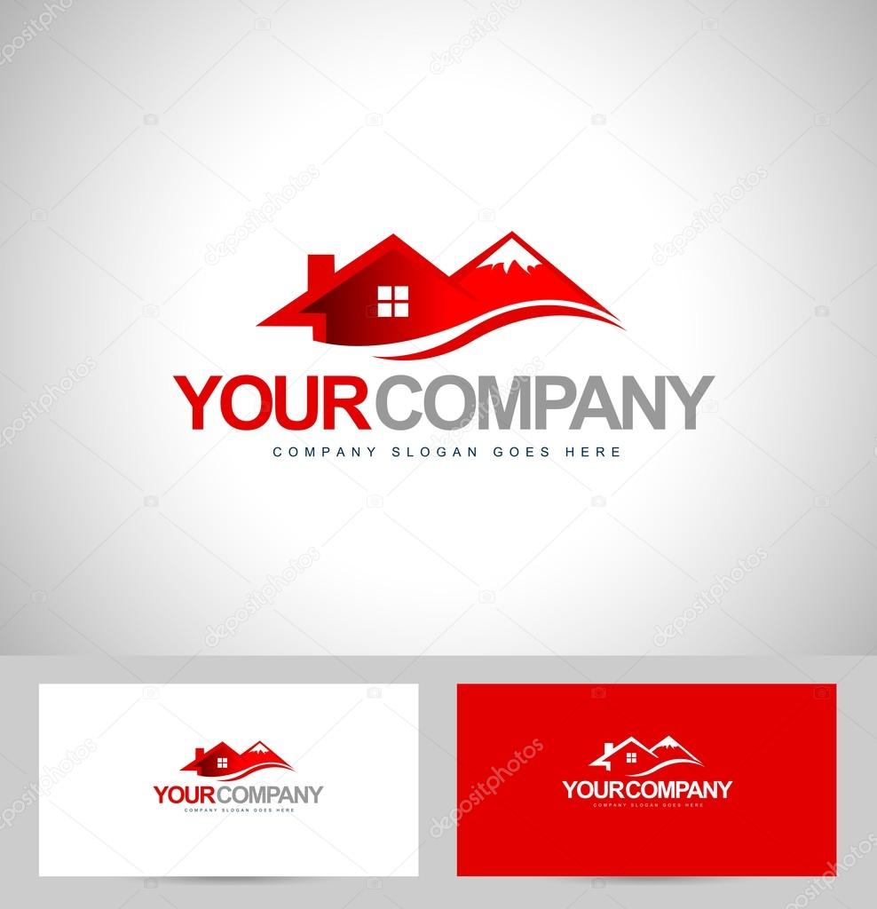 House Design  Real estate vector  Mountain chalet resort.