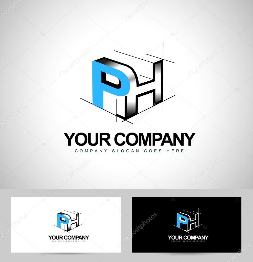 Ph Letters Logo Design. Creative PH Letters Icon with business card template.