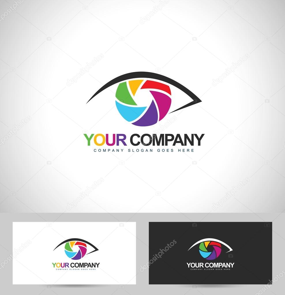 Photographer  Photography Design. Eye Photography Concept with business card template.