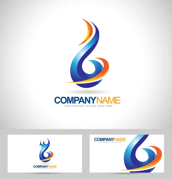 Blue Flame Logo — Stock Vector