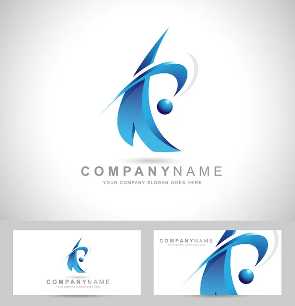 Logotipo azul corporativo —  Vetores de Stock