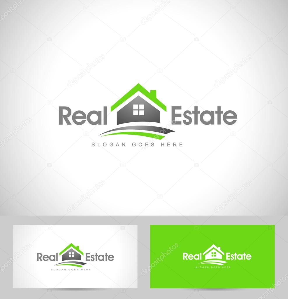Real Estate Logo Design. Creative abstract real estate icon logo and business card template.