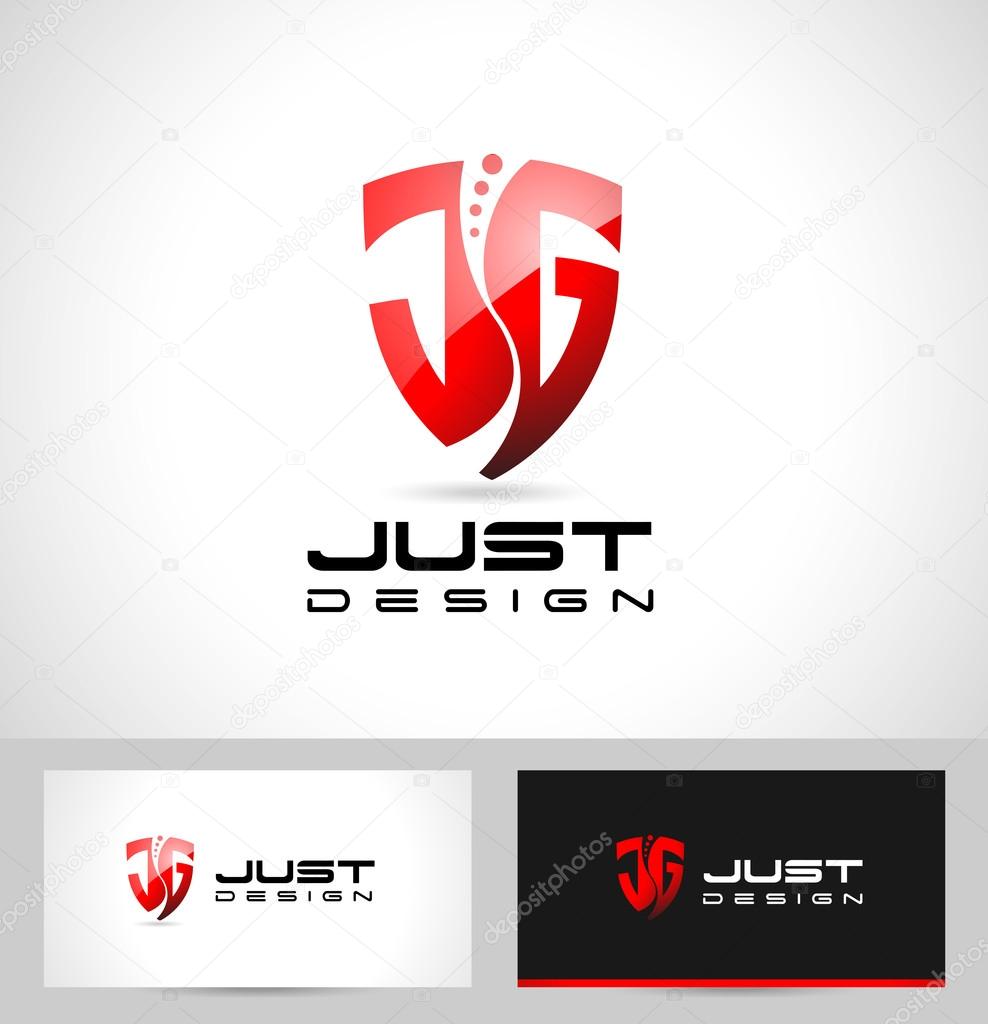 J G Letters Design Logo. Creative abstract J G icon logo and business card template.