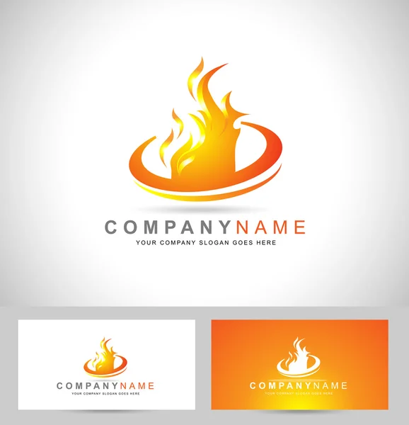 Logo de flamme de feu — Image vectorielle