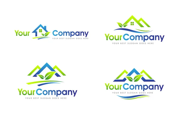 Real Estate House Logos — Stock Vector