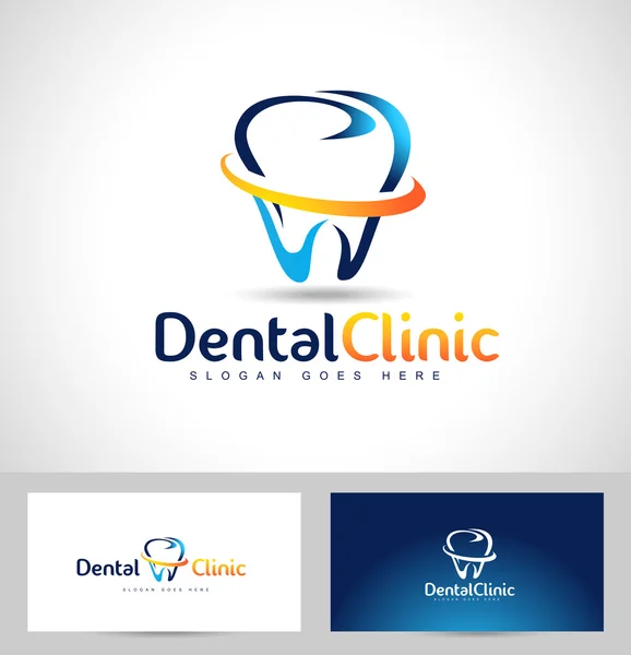 Dentista dentista design logotipo —  Vetores de Stock