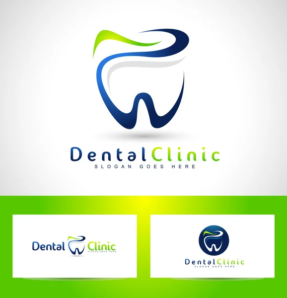 Dentista dentista design logotipo — Vetor de Stock