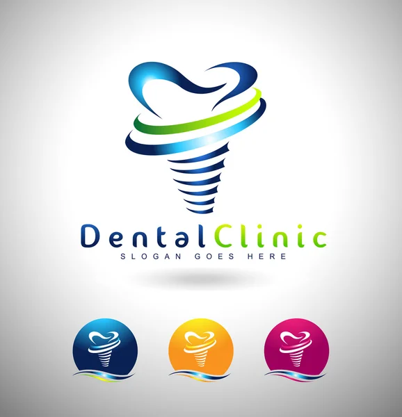 Logotipo de implantes dentales — Vector de stock