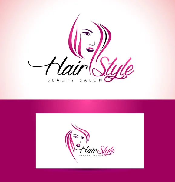 Penteado design do logotipo do salão — Vetor de Stock