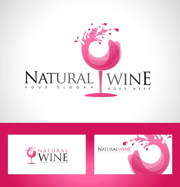 Wine Glass Logo design — Stock Vector