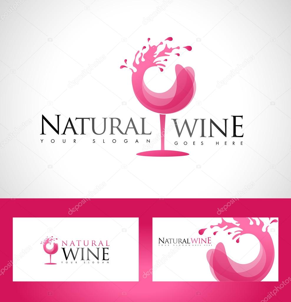 Wine Logo Design Template. Wine company logo with business card template