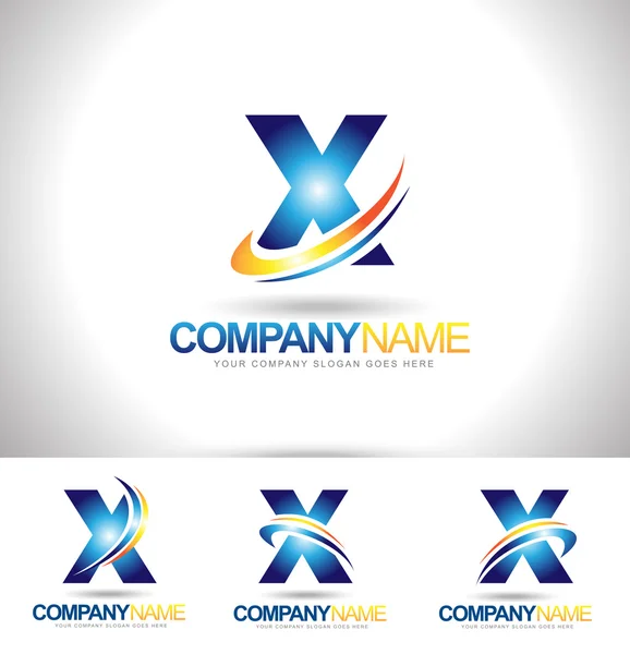 Carta X Logo Designs — Vetor de Stock