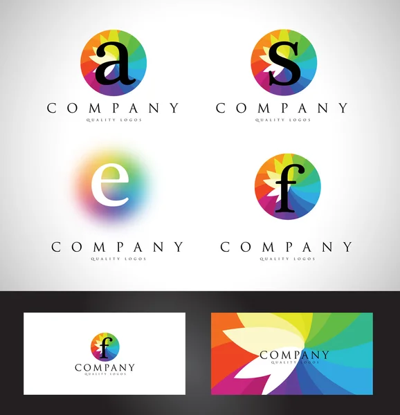 Carta colorida Logo Design — Vetor de Stock