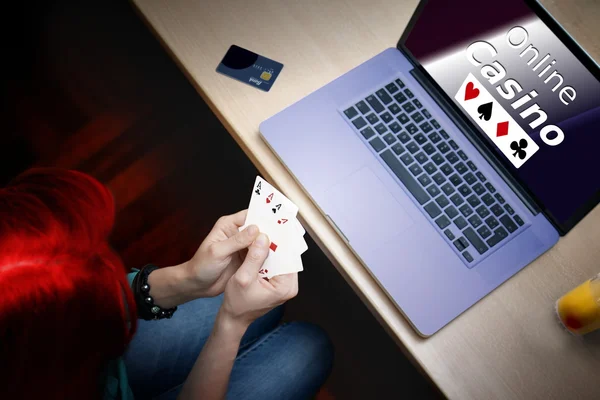 Casino de póquer online juego — Foto de Stock