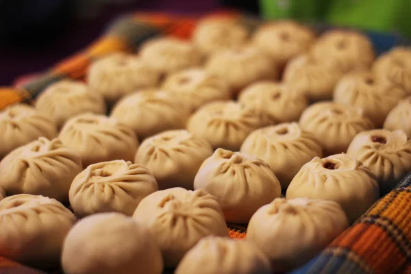 Traditionele Aziatische Keuken Met Gehakt Vlees Deeg Voorbereiden Van Het — Stockfoto