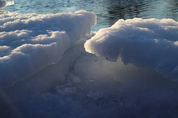 Melting River Surface Scenic View — Stock Photo, Image