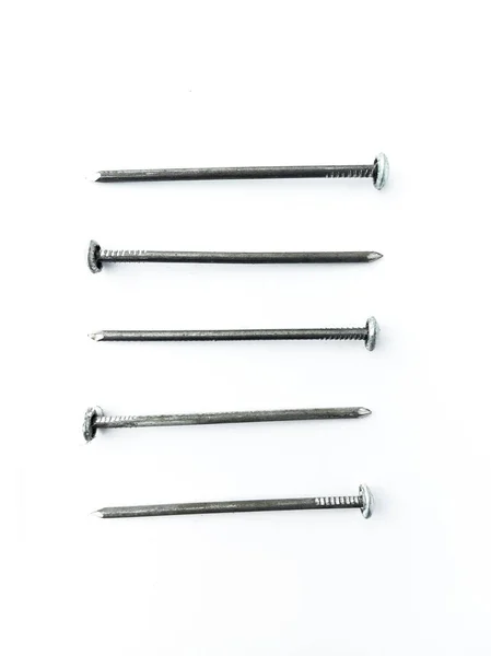 Hardware Nails Work Tools Isolated White Background — Stock Photo, Image