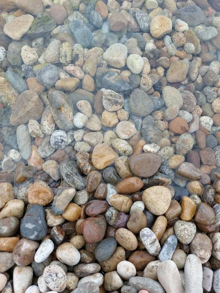 Галечные Камни Берег Озера Байкал Чистая Пресная Вода — стоковое фото