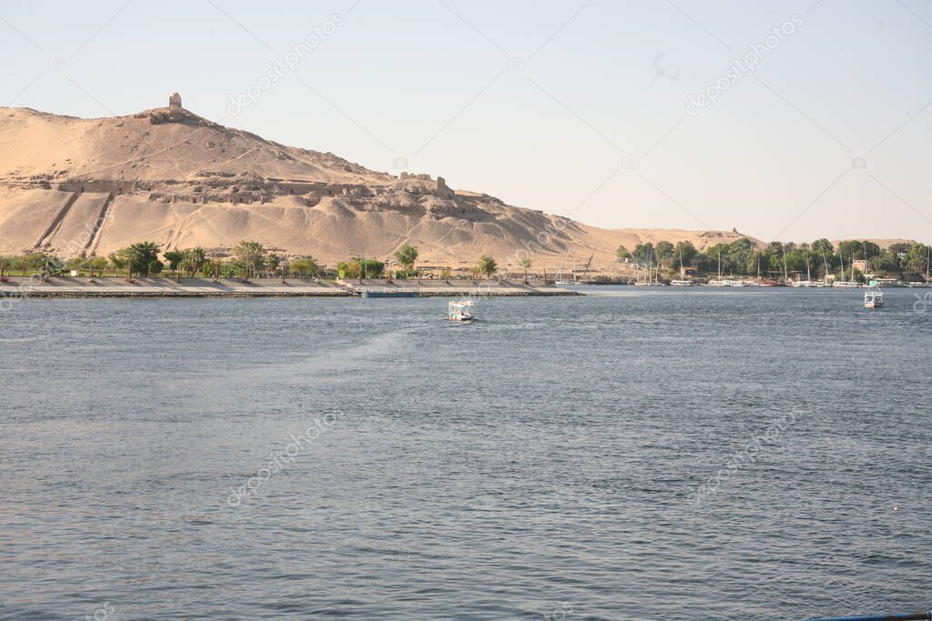 The great Nile River in Aswan - Egypt