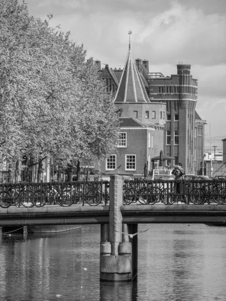 Cidade Amsterdam Nas Terras Baixas — Fotografia de Stock