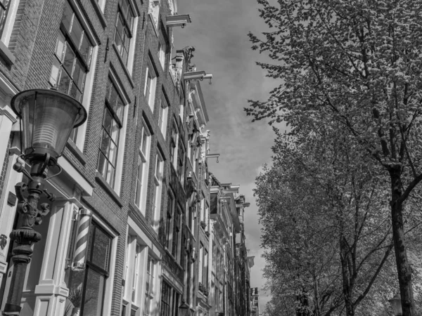 Cidade Amsterdam Nas Terras Baixas — Fotografia de Stock