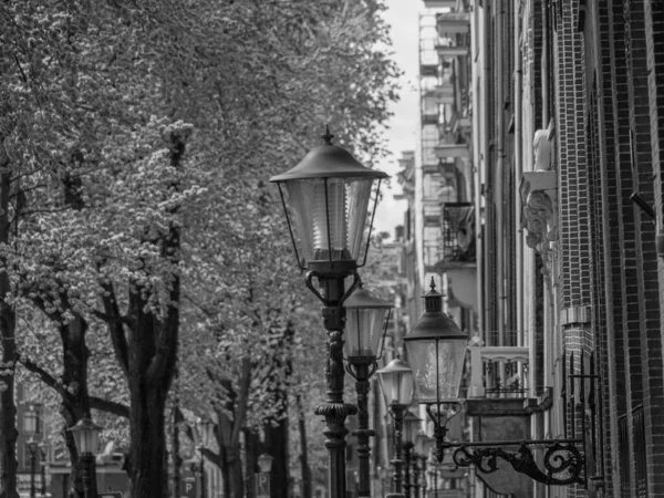 Cidade Amsterdam Nas Terras Baixas — Fotografia de Stock