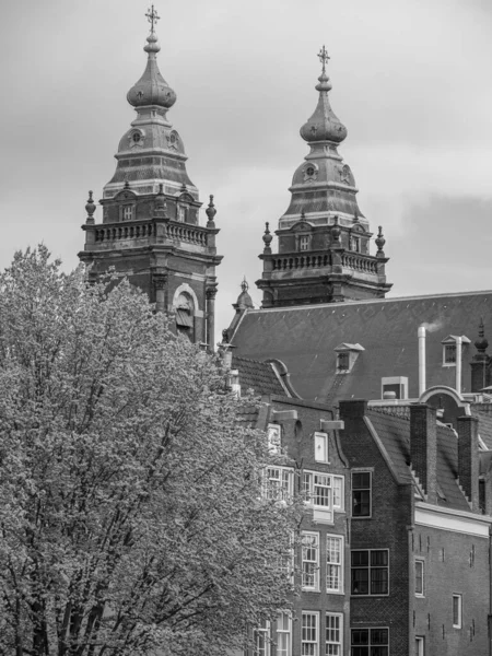 Cidade Amsterdam Nas Terras Baixas — Fotografia de Stock