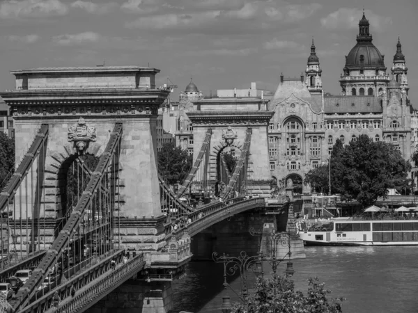 Budapest Városa Danube Folyónál — Stock Fotó