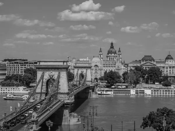 Budapest Városa Danube Folyónál — Stock Fotó